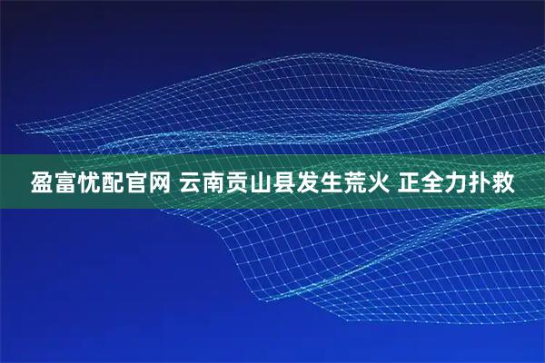 盈富忧配官网 云南贡山县发生荒火 正全力扑救